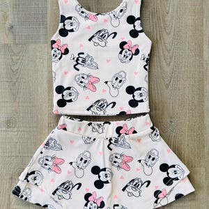 Disney Minnie Activewear Skirt Built In Shorts Yoga Set FREE SHIPPING