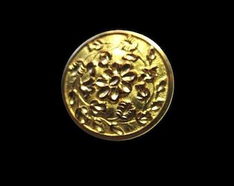 Antique Golden Age Floral Pattern Textured Background SCOVILLS Waterbury NBS Div I c. 1850s Loop Shank