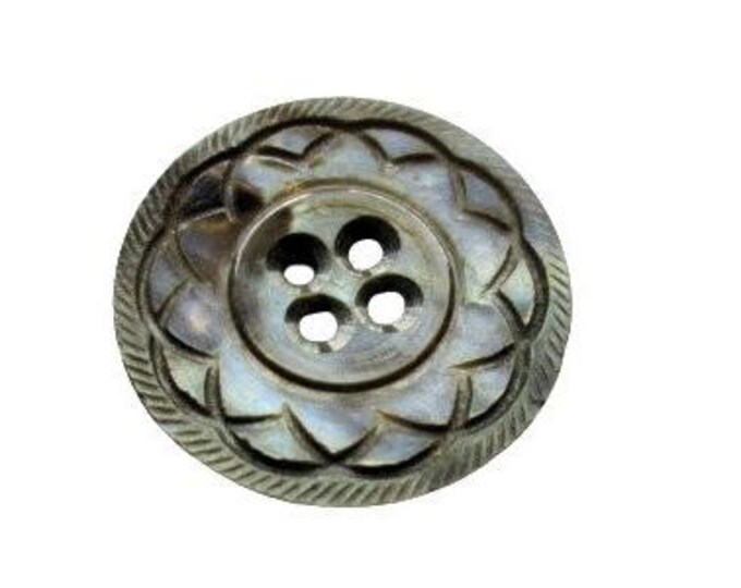 Black Shell Button Beautiful Black Lipped Oyster Shell Button South Sea Islands Stylized ...