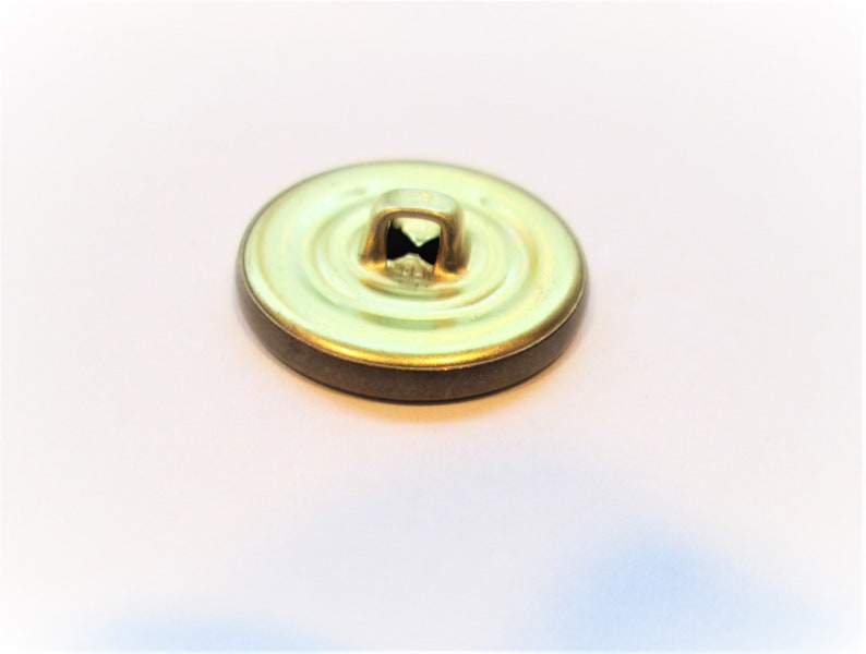 Vintage Modern Brass Button Fleur-de-lis Beaded Border