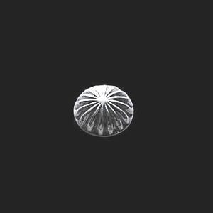 Dine' (Navajo) Repousse' Small Domed Silver Button c. 1900-1930 Deeply Radially Fluted Pattern Copper Shank 1/2" NBS Small