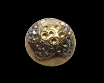 Antique Golden Age Button High Dome Hand Punched-Chased 5 Point Star WADHAMS & Co. Extra Rich Traces of Silver Plate NBS Div I Med c. 1847
