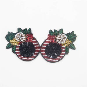 3D Bead or Acrylic stone patch, beaded made embroidery patch,Glass shaped Sewing on Patch for Women Garments