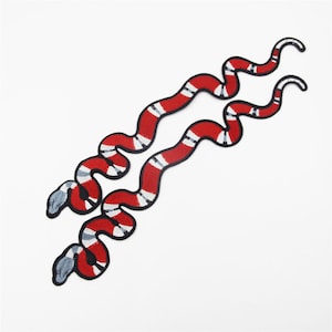 2pcs Snake Patch ,Collar Patch, High Quality Snake Patch For Garment ,A Set of Embroidery Patch, Embroidery Snake Applique