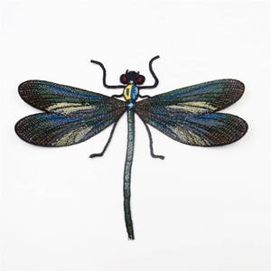 1pc Libelle Patch, schwarze Stickerei Libelle Patch Nähen auf Applikationen, Abzeichen für Kleidungsstück