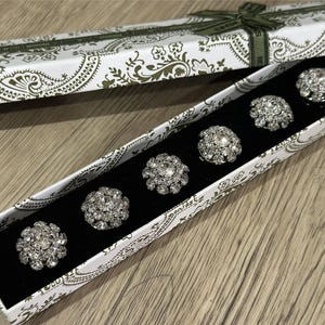 6pcs Crystal Clip on Button Covers | accessories | Button Jewels | Pearl Buttons |Wedding Gift