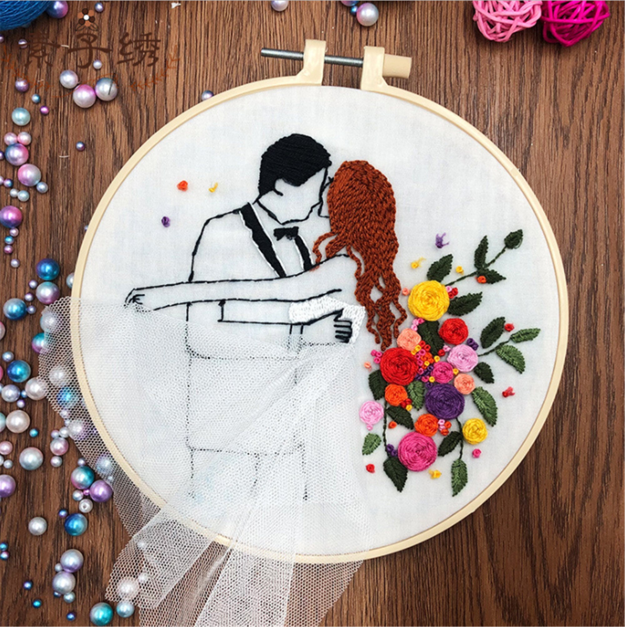 Wedding European Beginner Embroidery Kit Dream Wedding - Etsy