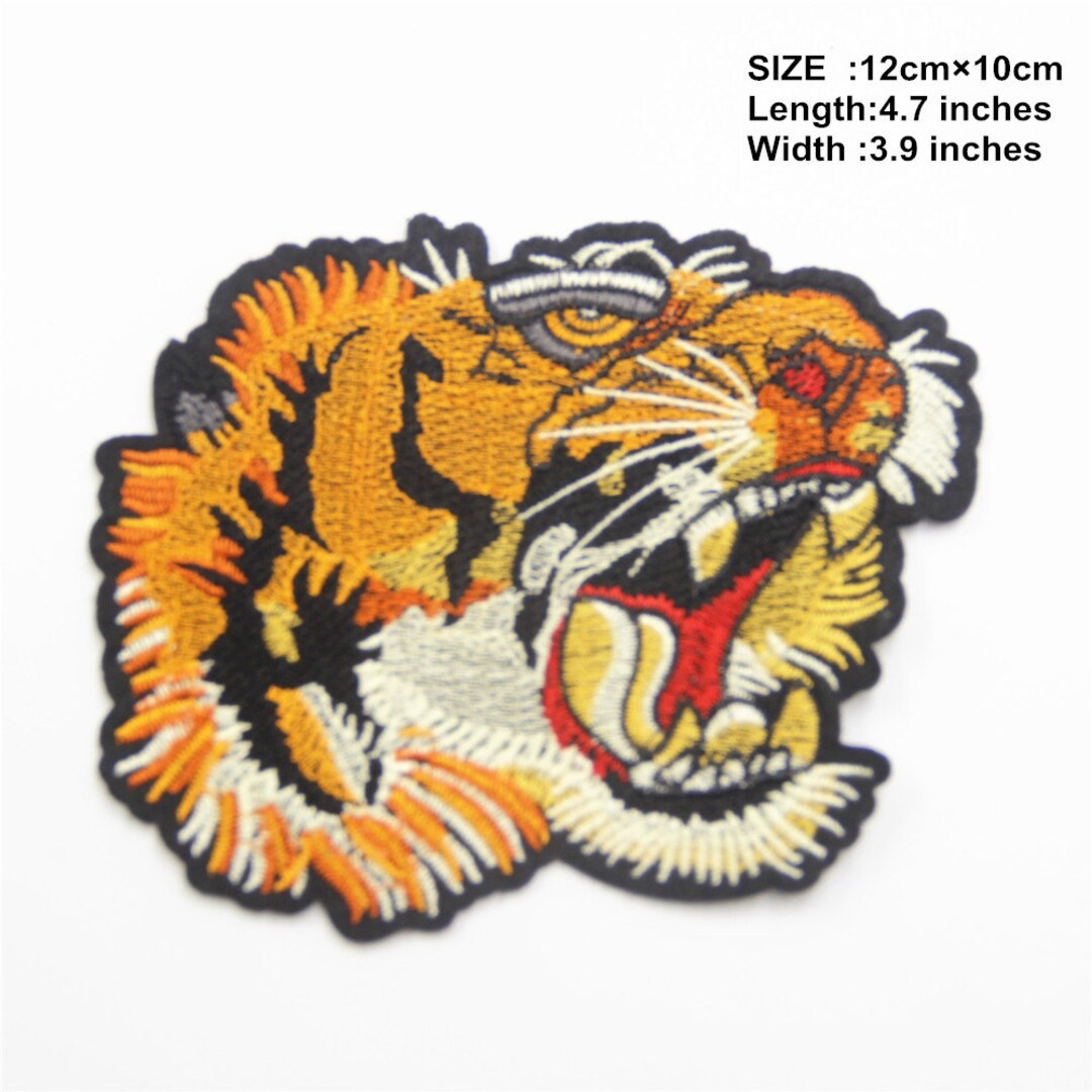 Embroidered Tiger Patch: Iron-on Applique for Jackets - Etsy