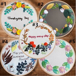 DIY Beginner Embroidery Kit - Modern Floral Pattern - Hand Embroidery Full Kit - DIY Flower Embroidery Hoop Wall Art Kit