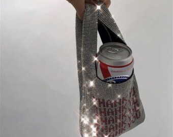 Diamond Handbagsthank You Vintage Diamond Rhinestone Covered Evening Purse Glam Diamante Mesh Wedding Purse chic Bag Etsy