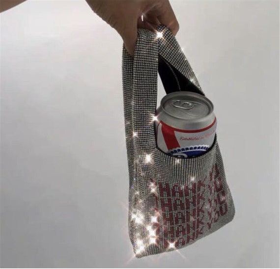 Diamond HandbagsTHANK You Vintage Diamond Rhinestone Covered Evening Purse Glam Diamante Mesh Wedding Purse Chic Bag
