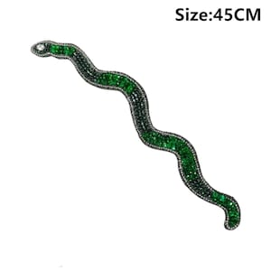 Samll Rhinestone Snake applique for Costume ideas,High Quality Snake Patch For Garment,Snake Applique