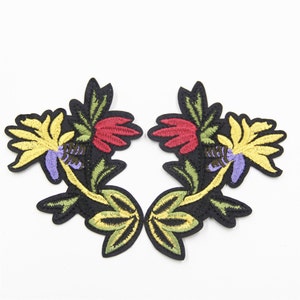 Embroidery Mirror Flower Patches/2 Pcs. Flower Applique/ Flower Patches/Flower Applique/Floral Patches/Embroidery Patches
