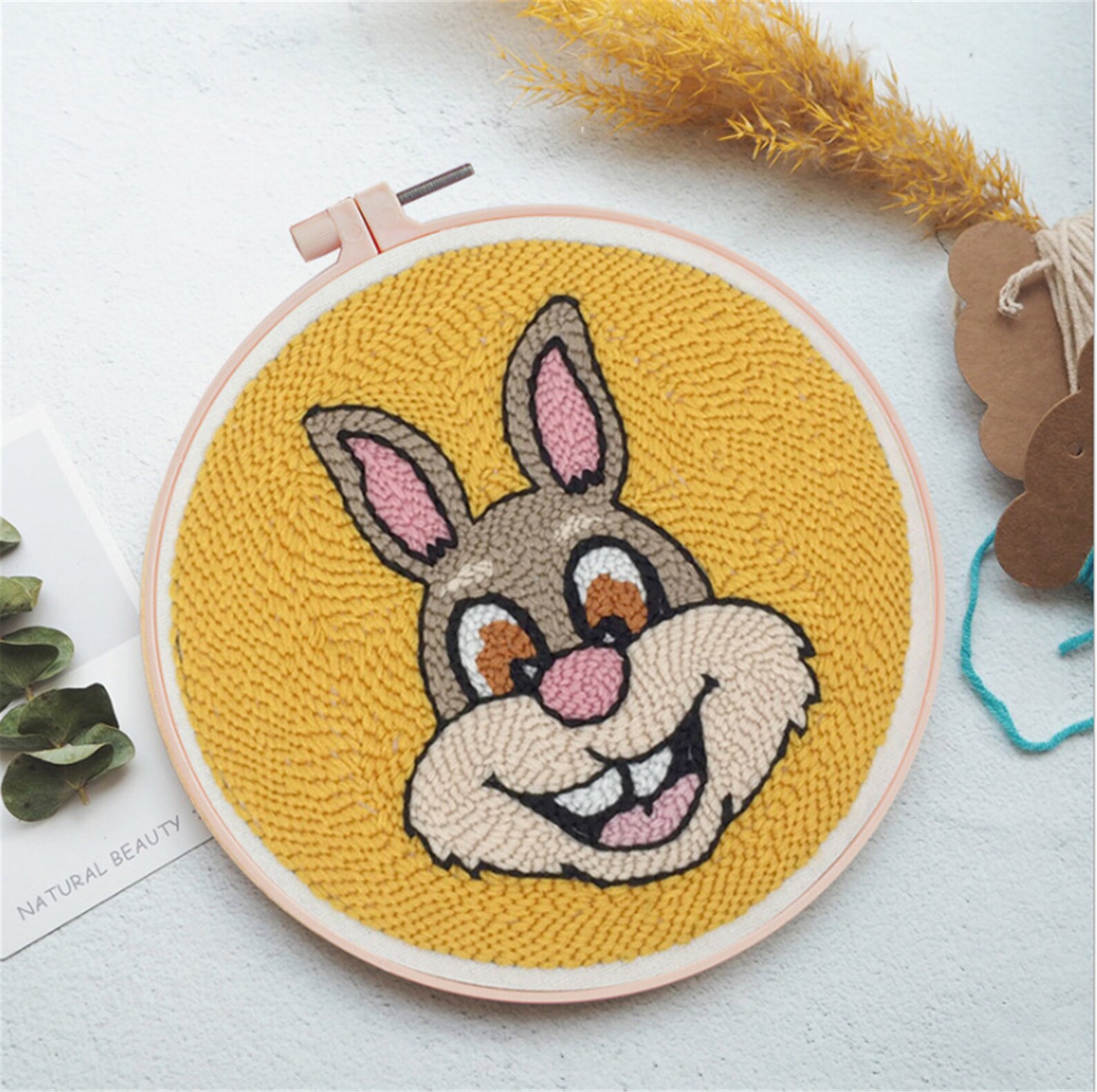 Kit Ricamo Punch Needle Con Motivo Unicorno - Set Completo Per Principianti, Adulti E Bambini