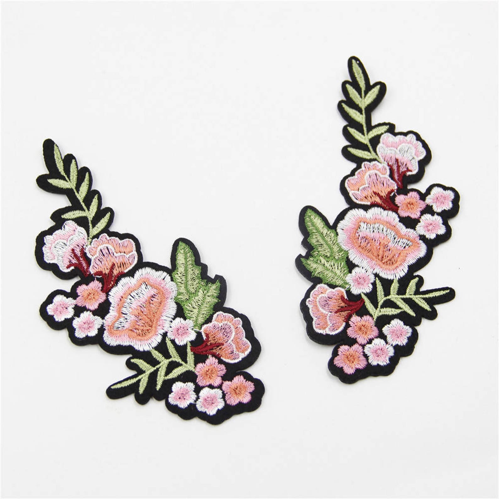 Pink Mirror Flower Patches Flower Applique PatchesFlower Etsy