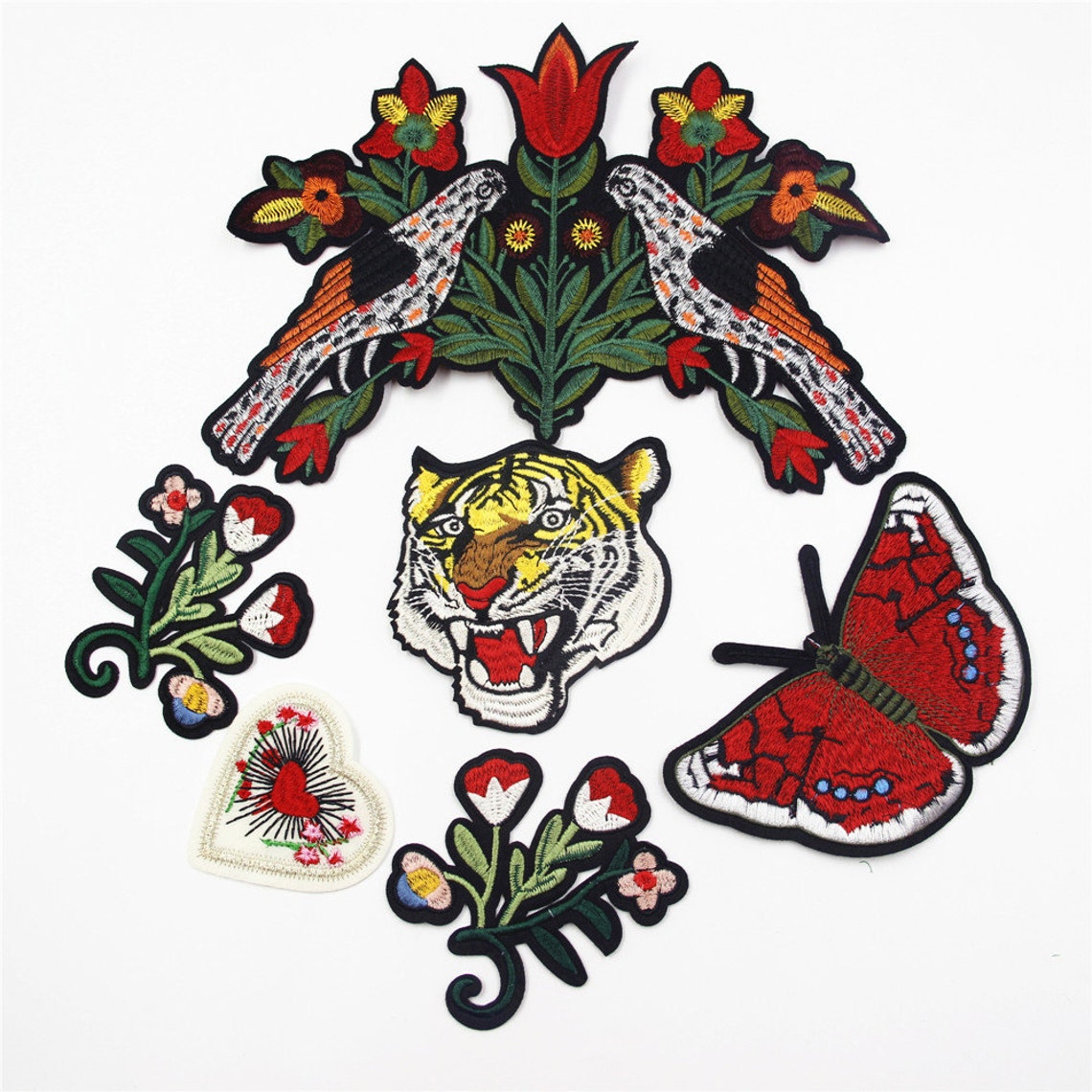 One set of embroidered patch iron on patch applique for  etsy