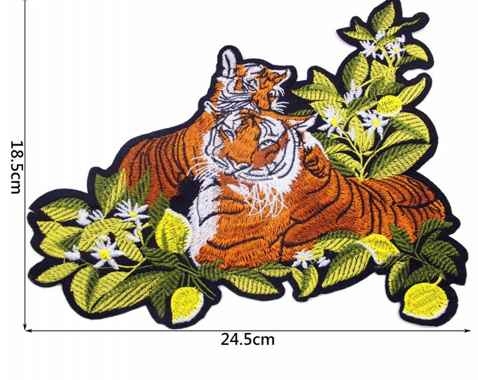 Tiger Applique Patch With Rhinestones - Iron-On Crystal Sticker For Clothing, Bags, Hats (Multicolor)