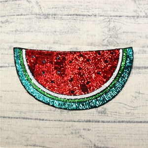 Stor paljettvattenmelonlapp: Broderad strykapplikation bild 3