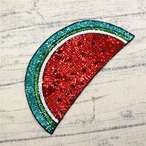 Stor paljettvattenmelonlapp: Broderad strykapplikation bild 4
