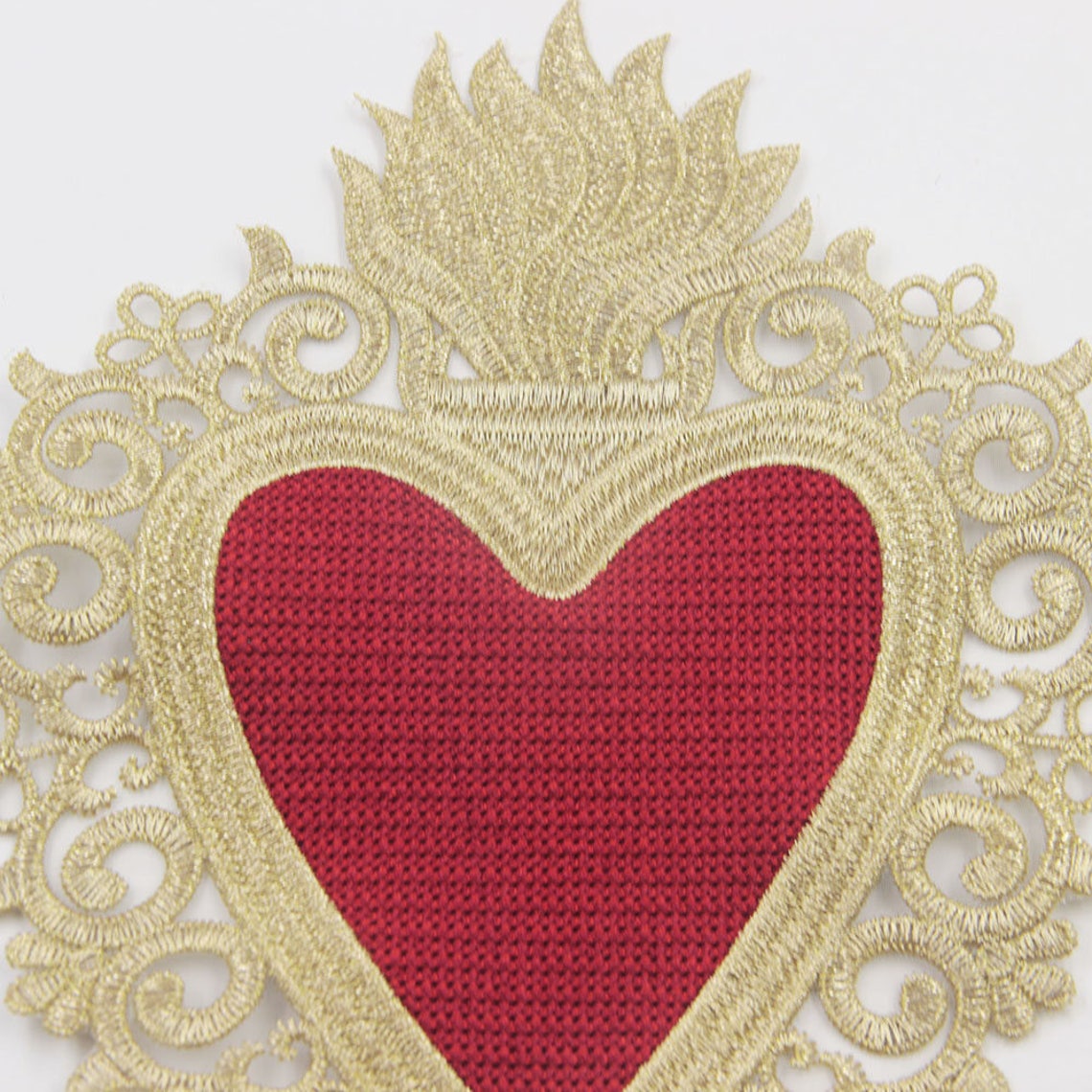Heart PatchEmbroidered patchHeart Embroidered Applique Etsy