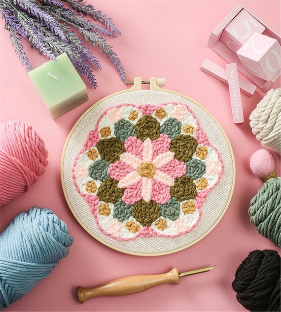 Punch Needle Embroidery Starter Kit Scenery Rug Hooking Beginner