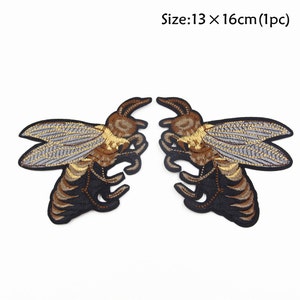 1set Bees Patch, Embroidery Bees Patch,2pcs Bees Embroidered Patch,Iron on Patch,Sewing on Applique,Garment Accessories