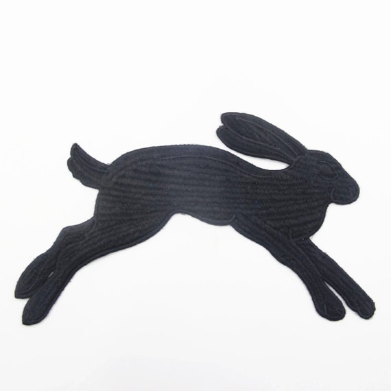 Rabbit Patch8.65.2inches Embroidery Rabbit PatchBlack Etsy