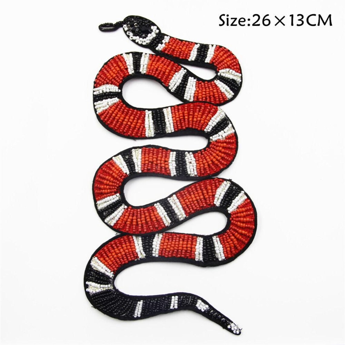 Bead Snake Patchhandmade Bead Patch Embroidery Snake Etsy