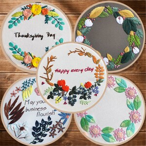 Floral Embroidery Kit for Beginners: Modern DIY Hand Stitchery