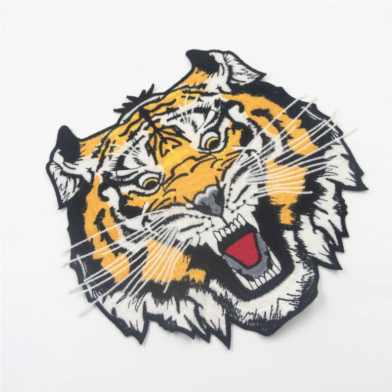 1PC Big Tiger Head Embroidered Applique Patch tiger Applique Etsy