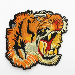 1 pieces Big Tiger Embroidered Applique Patch ,Tiger applique for garment