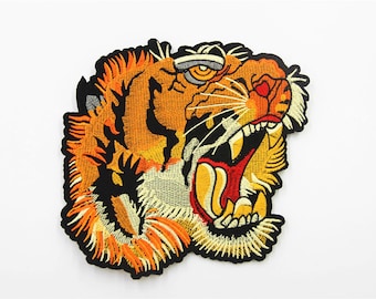 Big Tiger Embroidered Applique Patch: Garment Decoration