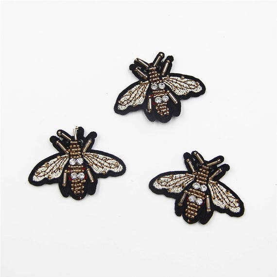 Bees Patch1pc Handmade Bees Patchcrystal Bees Patch With Etsy