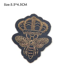 Bees Patch,The Queen Embroidery Patch,Bees Embroidered Patch,Iron on Patch,Sewing on Applique,Embroidered Patch for Garment