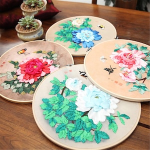 DIY Ribbon embroidery | hand embroidery kit | embroidery kit | diy embroidery | diy embroidery kit | embroidery pattern | floral,DIY Kits