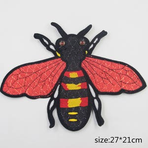 Bee Patch,1 pieces Big Bee Embroidered Applique Patch ,Bees applique for garment