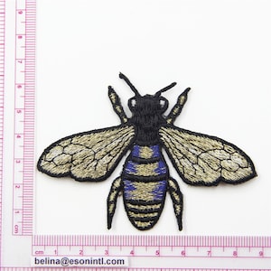 Bees Patch, Embroidery Bees Patch,Bead Bees Embroidered Patch,Iron on Patch,Sewing on Applique,Garment Accessories