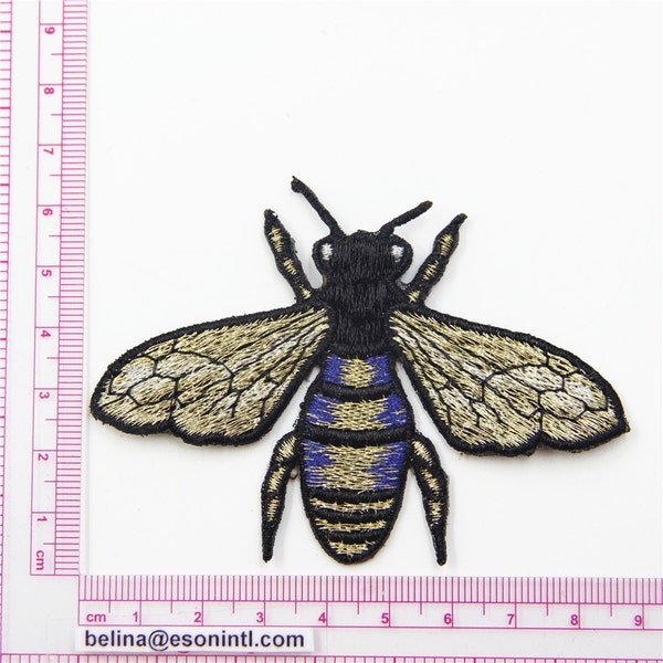 Bees Patch, Embroidery Bees Patch,Bead Bees Embroidered Patch,Iron on Patch,Sewing on Applique,Garment Accessories