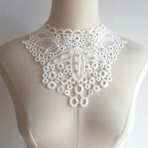 White Handmade Lace Collar Appliques,Collar Applique,Fake Collar for Garment Accessories, Fake Collar Applique,Embroidery Trims