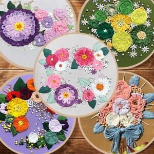 Floral Embroidery Kit For Beginner: Modern DIY Hand Embroidery