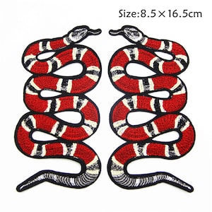 2pcs Snake Patch ,A Set of Embroidery Patch, Embroidery Snake Applique,Fabric Iron on Snake Patch