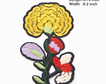 ID 7067 Yellow Bouquet Patch Flower Gift Decoration Embroidered ID 7067 Yellow Bouquet Patch Flower Gift Decoration Embroidered