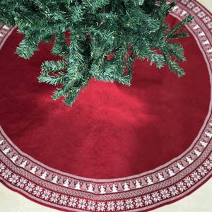 48''Red Christmas tree skirt, Home Decoration Accessories,Christmas tree decorations, Christmas decor, Hand Knitted Tree Skirt
