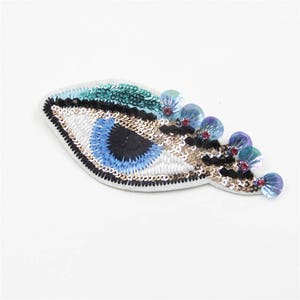 Sequin Eyes Patch,Handmade Eyes  Patch, Embroidery Eyes  Applique,Fabric Eyes  Patch ,Eyes Applique for Garment,Eyes  Patch for Jackets