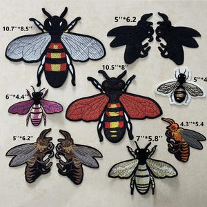 10pcs Bees Patch, Embroidery Bees Patch,Bead Bees Embroidered Patch,Iron on Patch,Sewing on Applique,Garment Accessories