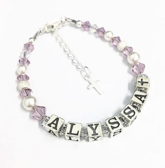 Gorgeous Personalised Name Bracelets Swarovski Crystal Sterling Silver Etsy