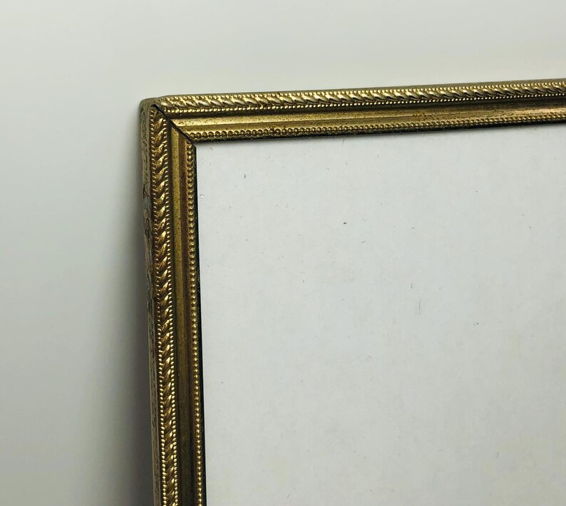 Vintage 8x10 Gold Metal Picture Frame Ornate Embossed Rope Beaded ...