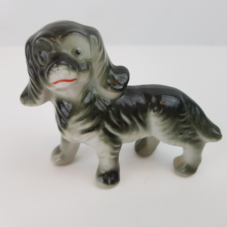 Anthropomorphic Miniature Dog Figurine Porcelain Gray Dog | Etsy