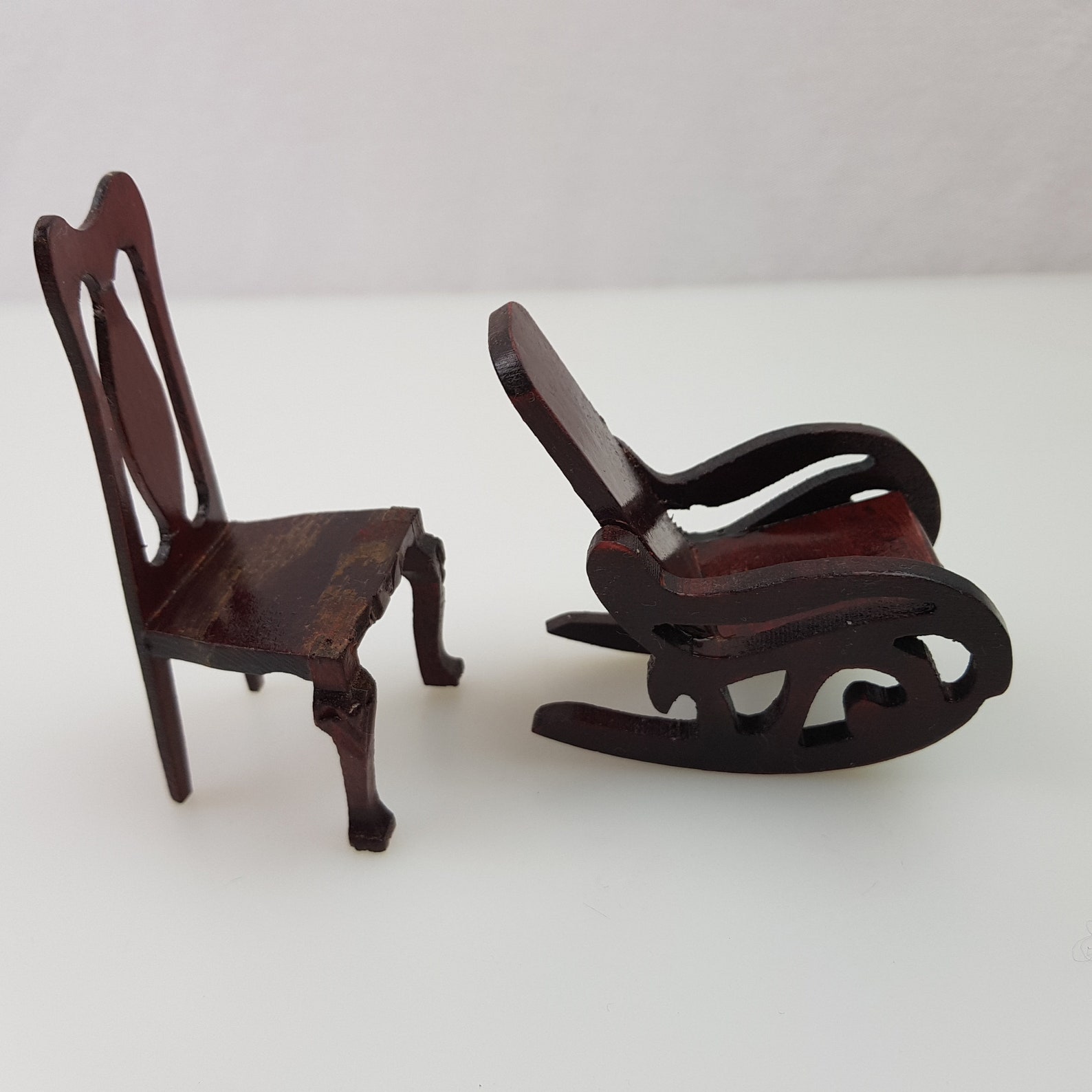 Vintage Miniature Rocking Rocker Chair Wooden Dining Room Etsy