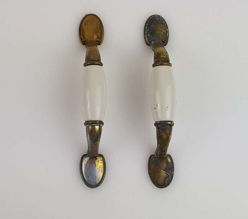 Porcelain Brass Drawer Pull Handle Bar Pull 3 Inch Gold And Etsy